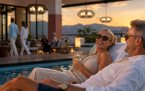 Hospitality experience at Uptown Tucson during sunset